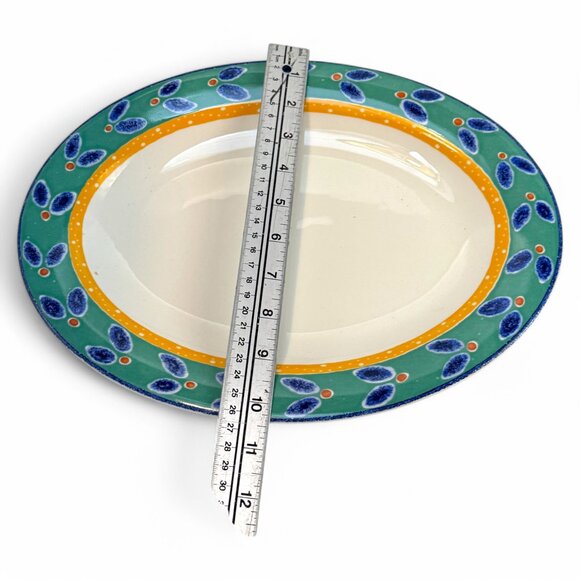 Royal Doulton Cabana 13 inch Platter Green Blue Yellow New - Picture 4 of 6